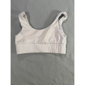 Five the Label Youth Large White Scoop Neck Elastic Band Sports Bra Soft Comfy